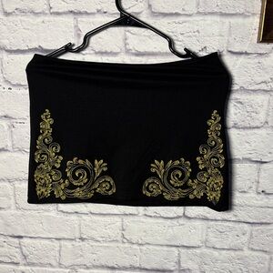 Chic Black Skirt with Gold Detailing